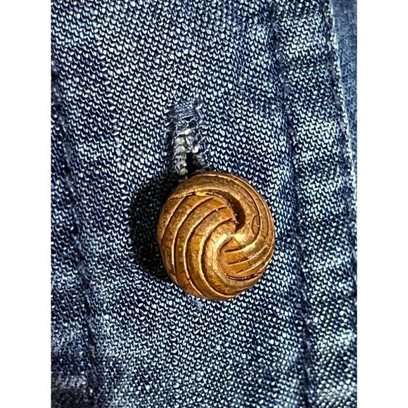 Soft Surroundings Chambray Denim Shirt 1X Blue Velvet Boho Western Cowgirl 80s - Picture 6 of 10